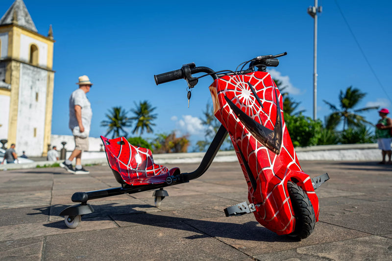 Triciclo Elétrico Drift 3 Velocidades Led 250W Homem aranha