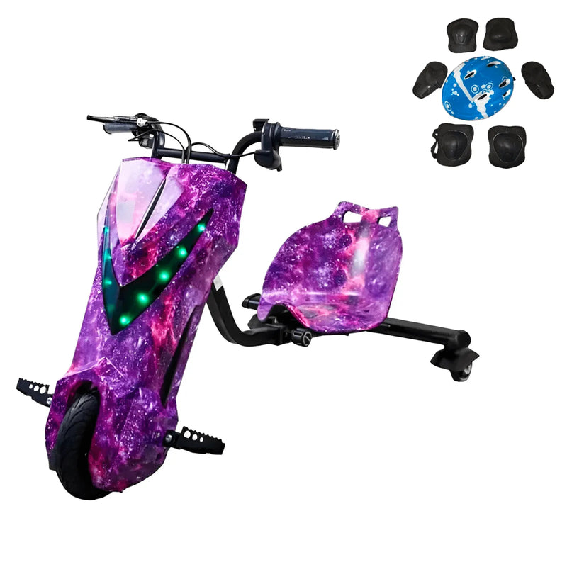 Triciclo Elétrico Drift 3 Velocidades Led 250W Rosa galaxia