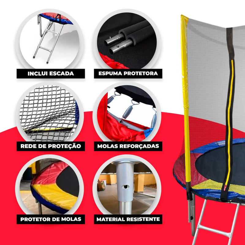 Cama Elástica Reta Infantil Pula Pula 1.83m