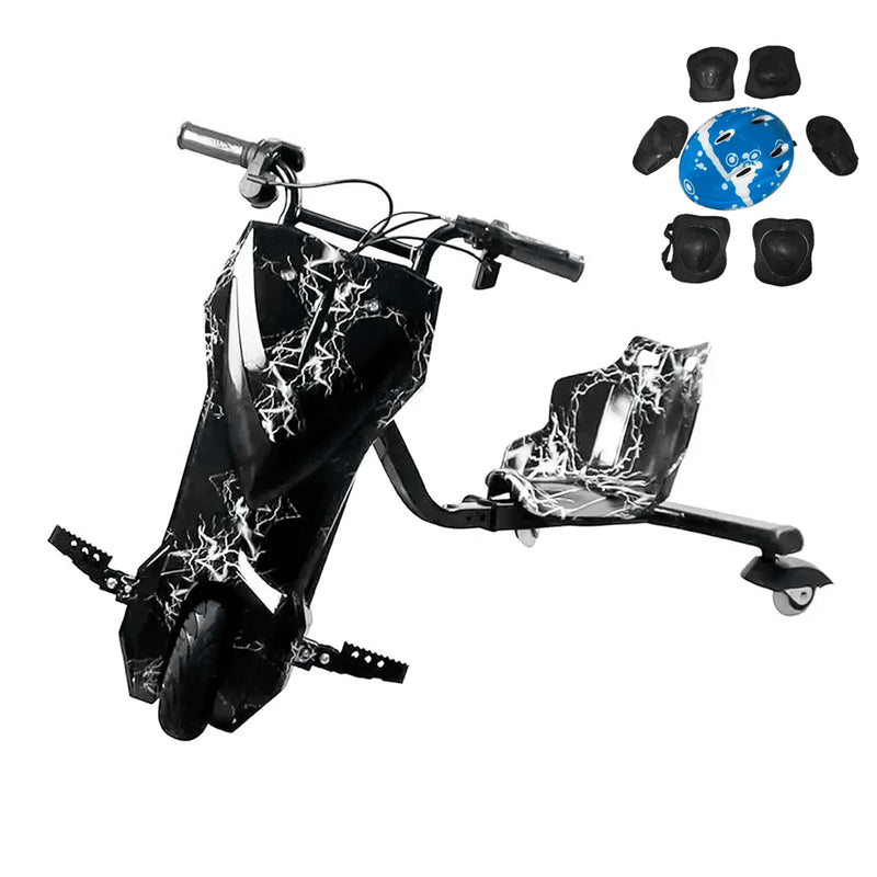 Triciclo Elétrico Drift 3 Velocidades Led 250W Raio Branco