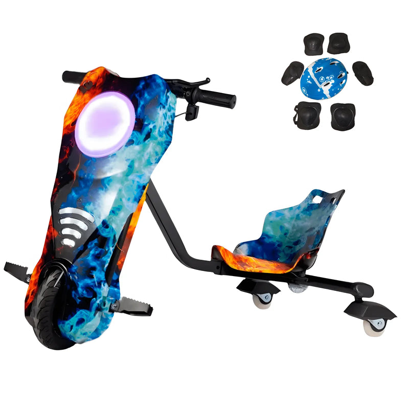 Triciclo Elétrico Drift 3 Velocidades Led 250W GELO E FOGO